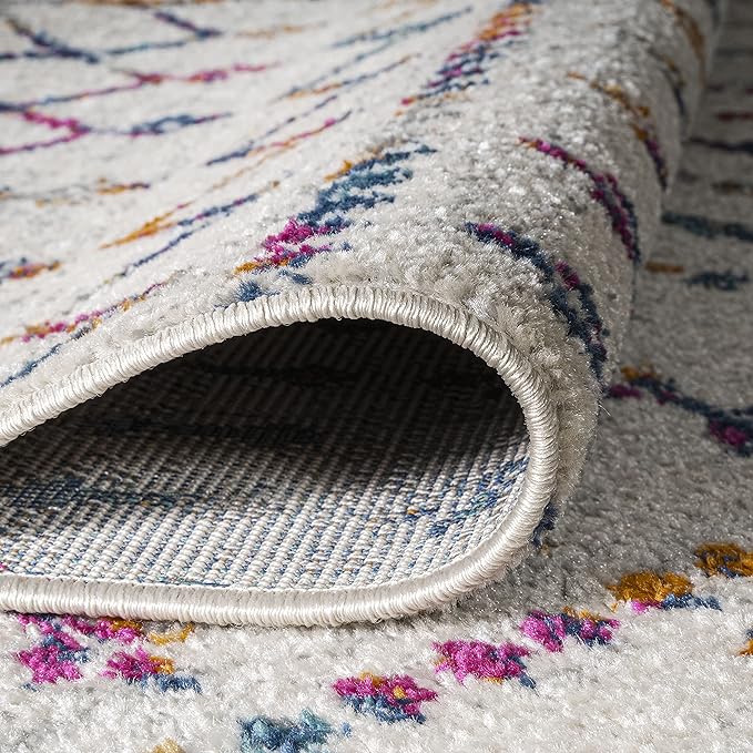 JONATHAN Y Boho Vintage Diamond Cream/Multi Indoor Area Rug 3X5 ft, Moroccan Hype for Living Room, Bedroom, Kitchen, Office, Easy-Cleaning, High Traffic, Pet-Friendly, Non-Shedding (MOH101H-3)
