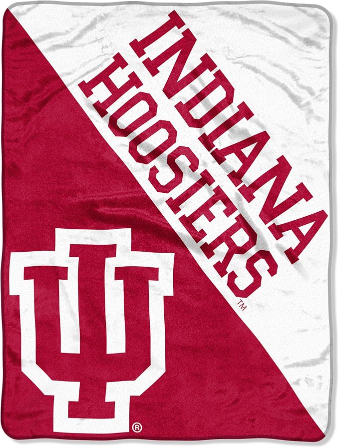 Northwest NCAA Indiana Hoosiers Micro Raschel Throw Blanket – 46 x 60 Inches – Halftone Design – Soft Warm Stadium Blanket