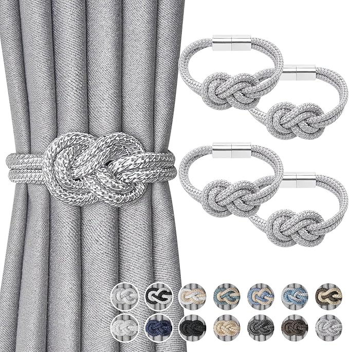 NICEEC 4 Pack Mini Magnetic Curtain Tiebacks Nordic Simple Style Drape Tie by NICEEC