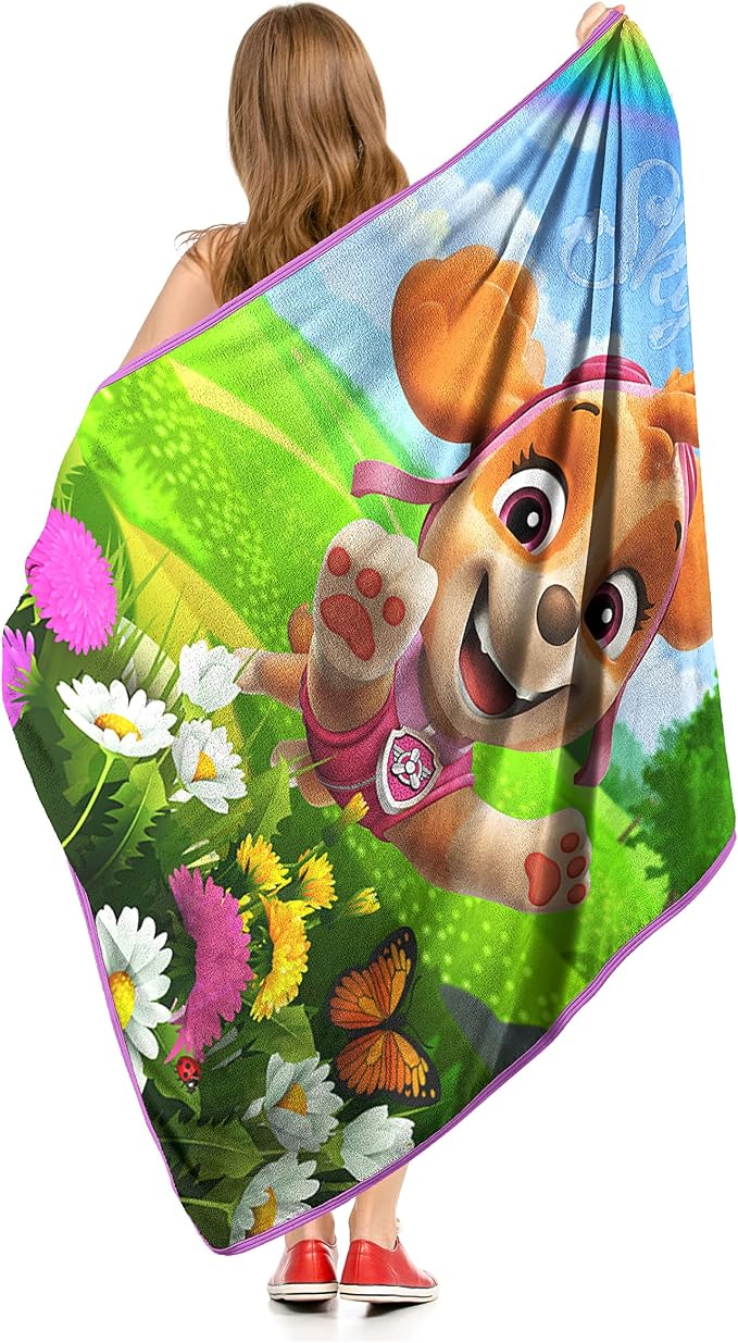 Northwest Paw Patrol Micro Raschel Throw Blanket, 46" x 60", Soaring Skye