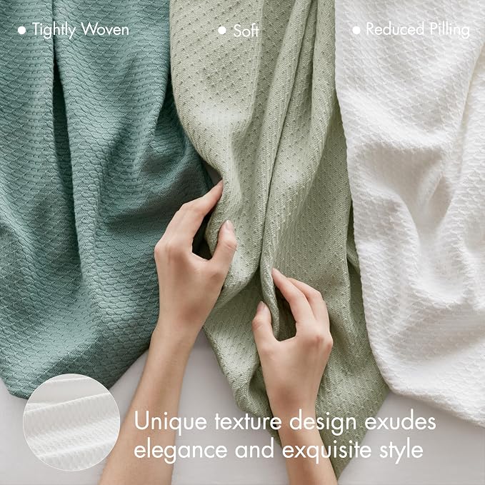 Madison Park 100% Egyptian Cotton King Size Bed Blanket for Summer White | Cozy Soft Breathable Durable, Waffle Weave Woven Casual, Lightweight Knit All Season Throw for Bed Couch or Sofa, OEKO TEX