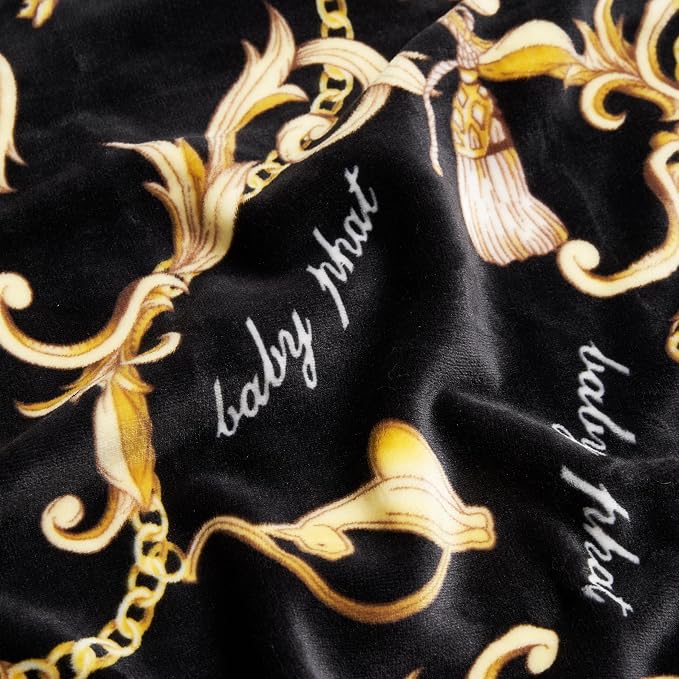 Baby Phat Oversized Plush Throw Blanket 60" x 70", Gold Chains