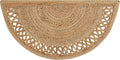 Boho Braided 1.5x3 Area Rug - Jute Natural Fiber Half Circle Rug for Living Room Entryway, Farmhouse, Home, Indoor Rug Jute Door mat for Bathroom, Kitchen (Beige 1.5 X 3 ft)