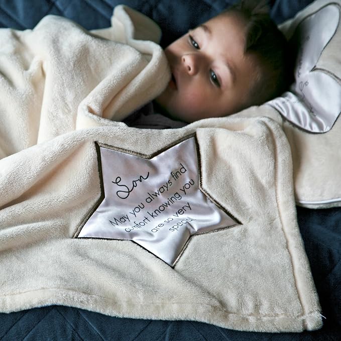 Pavilion - Son - 50 x 60 Inch Soft Royal Plush Tan Throw Blanket