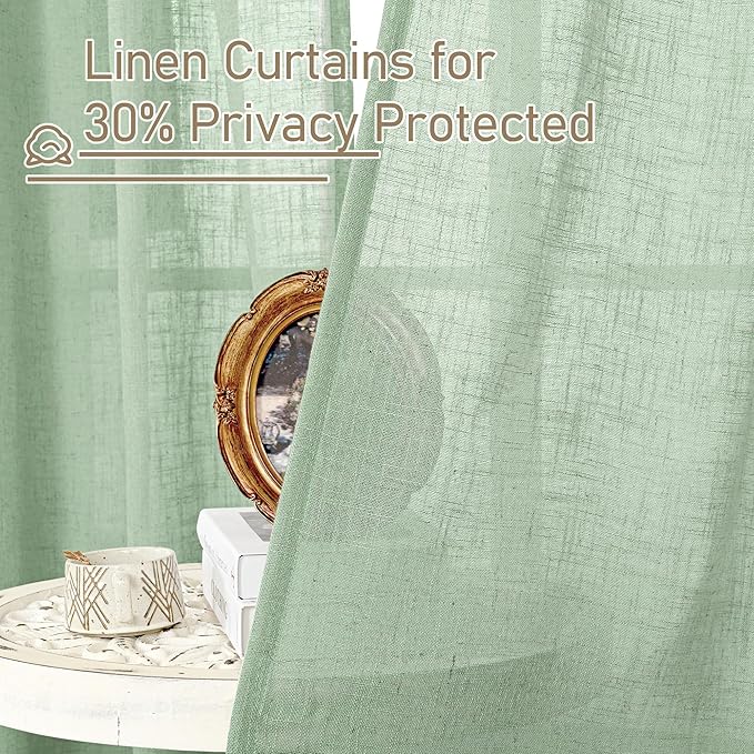 LAMIT Linen Curtains 90 Inch Length - Image 6