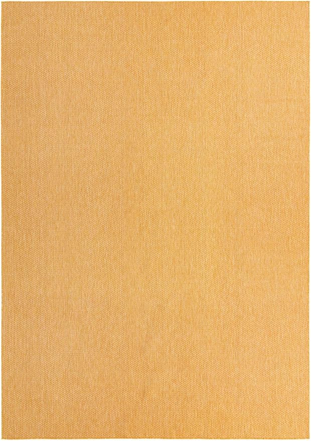 Unique Loom Collection Casual Transitional Solid Heathered Indoor/Outdoor Flatweave Area Rug (10' x 14' 1" Rectangle, Corn Harvest Yellow)