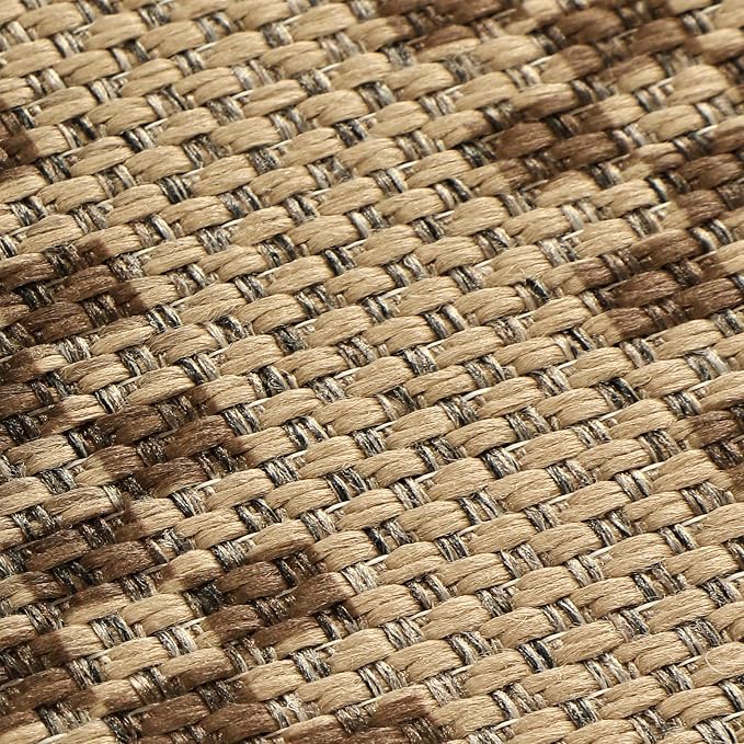 Tribesigns Scalloped Easy Jute 3x5 Washable Outdoor Patio Rug, Tan/Checkered Non-Slip Kitchen Area Rugs for Entryway Door, Geometric Indoor Carpet for Living Bedroom Office