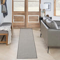 Nourison Home Courtyard Ivory Charcoal 2'2" x 10' Area Rug - Easy Clean, Non Shedding, Bed Room, Living Room, Dining Room, Kitchen (10' Runner)