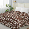 Elegant Comfort Luxury Velvety-Soft Coral Flannel Blanket Micro-Velour Ultra-Softness Fuzzy Plush, Twin/Twin XL, Chocolate Brown