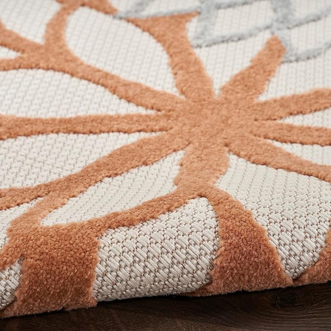 Nourison Home Aloha Indoor-Outdoor Ivory Multicolor 2' x 6' Area Rug, Easy Cleaning, Non Shedding, Bed Room, Living Room, Dining Room, Backyard, Deck, Patio (2x6)