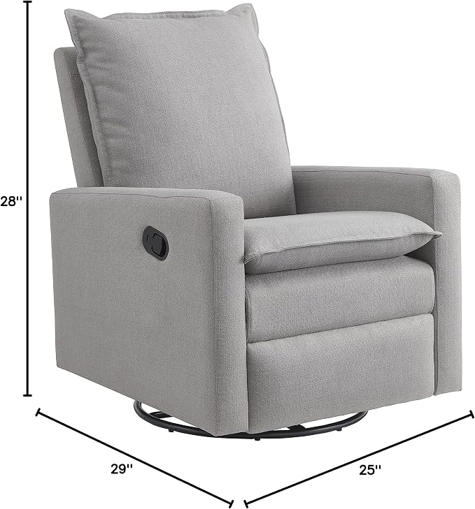 Oxford Baby Uptown Upholstered Swivel Glider and Recliner Nursery Chair, Gray