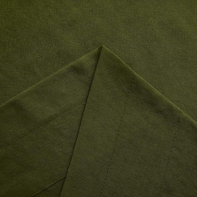 DWCN Olive Green Sheer Curtains Semi Transparent Voile Rod Pocket Curtains - Image 4