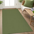 IOHOUZE Washable Area Rug 3x5 Non Slip Rubber Backed Woven Rugs for Entryway Rugs Indoor Outdoor Doormat Throw Rug Floor Carpet for Entrance Kitchen Front Door, Olive Green/Earthy Green