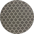 Unique Loom Outdoor Trellis Collection Area Rug - Trellis (Round 10' 8" x 10' 8", Black/ Ivory)