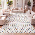 JONATHAN Y Boho Vintage Diamond Cream/Multi Indoor Area Rug 5X8 ft, Moroccan Hype for Living Room, Bedroom, Kitchen, Office, Easy-Cleaning, High Traffic, Pet-Friendly, Non-Shedding (MOH101H-5)