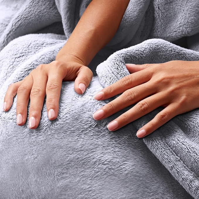 NORTHWEST Ashford Home Cozy Warmwell Blanket Lunar Rock Grey Twin Size 60 x 80 inches