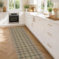 JTJ Easy Jute Kitchen Runner Rug 2'6" x 10', Washable Non Slip Indoor Outdoor Low Pile Rug for Hallway, Entryway & Laundry Room, Farmhouse Plaid Design