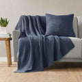 INK+IVY Bree Knit All Season Throw Blanket for Sofa, 50 x 60, Indigo | Ultra Soft, Acrylic, Lightweight, OEKO-TEX Certified