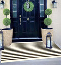 Striped Outdoor Rug 24"x51",Black and Beige Front Door Mat Cotton Woven Washable Farmhouse Layered Door Mats Throw Rugs for Porch/Bedroom/Home Entrance Decor