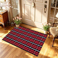 USTIDE Buffalo Plaid Rug 2'x3' Red & White Check Front Doormat Checkered Layering Floor Mat for Hello/Welcome Hand Woven Cotton Rug for Front Door Porch Kitchen