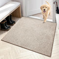 PURRUGS Dirt Trapping Door Mat 36" x 36", Non-Slip Machine Washable Entryway Rug, Dog Doormat, Indoor Front Door Mat, Super Absorbent Entry Rug for Muddy Shoes & Paws, Taupe