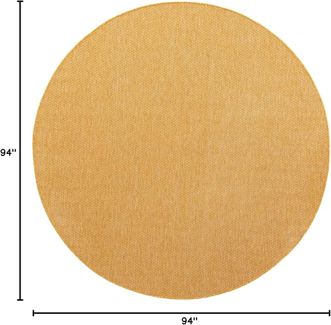 Unique Loom Collection Casual Transitional Solid Heathered Indoor/Outdoor Flatweave Area Rug (7' 10" Round, Corn Harvest Yellow)