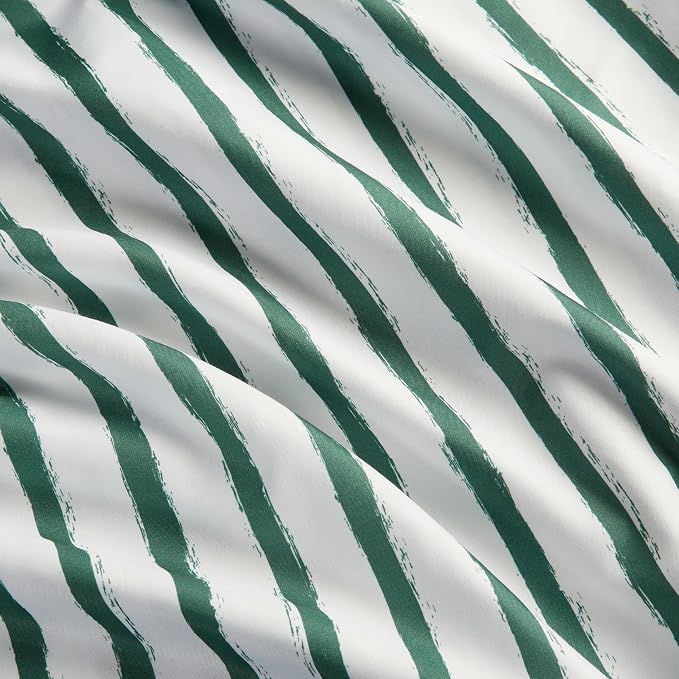 Amazon Basics Kid's Soft Easy-Wash Lightweight Microfiber 3-Piece Sheet Set with 1 Standard Pillowcase, 1 Flat Sheet, 1 Fitted Sheet, Twin, Green Stripes