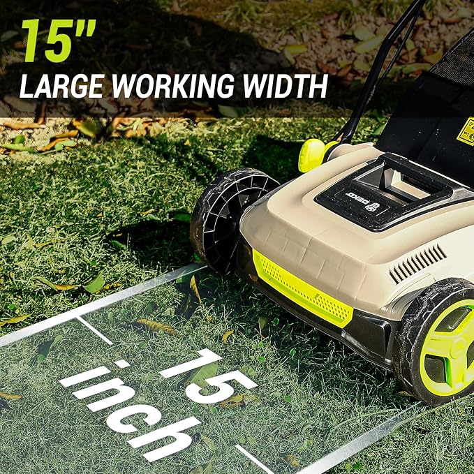 Electric Lawn Dethatcher Scarifier 15 Amp: DEKOPRO 15-inch Lawn Dethatcher and Aerator with 5-Position Depth Adjustment, 40L Collection Bag, 2-in-1 Corded Scarifier for Yard, Spring & Fall Lawn Care