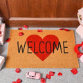 Ceenna Valentine's Day Doormat Outdoor Valentine's Heart Coir Doormat with Non-Slip Backing Red Heart Valentines Day Mat Front Porch Rug Outside Door Mat for Home Entrance Decor, 16 x 28 Inches