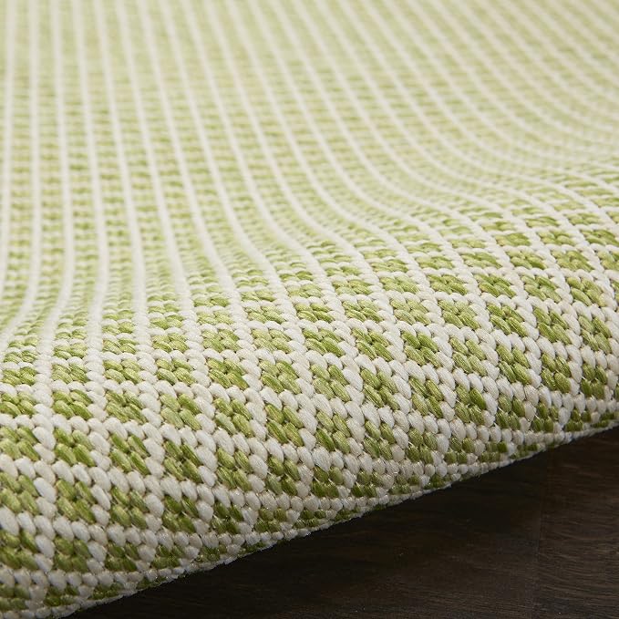 Nourison Home Courtyard Ivory Green 2' x 3' Area Rug - Easy Clean, Non Shedding, Bed Room, Living Room, Dining Room, Kitchen (2' x 3')
