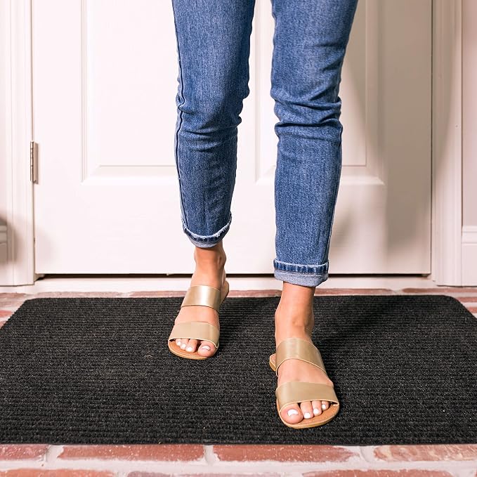 Mohawk Home Utility Floor Mat Solid Charcoal Grey (2' x 3') Perfect for Garage, Entryway, Porch, and Laundry Room
