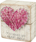 Primitives by Kathy String Art Box Sign, 3.5 x 4-Inches,White