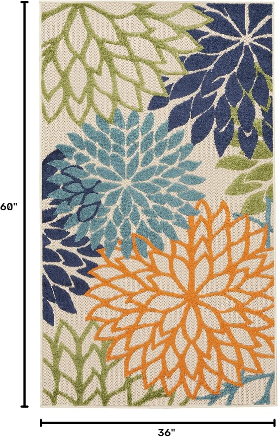 Nourison Home Aloha 36" x 60" Fabric Indoor/Outdoor Rug in Multi-Color