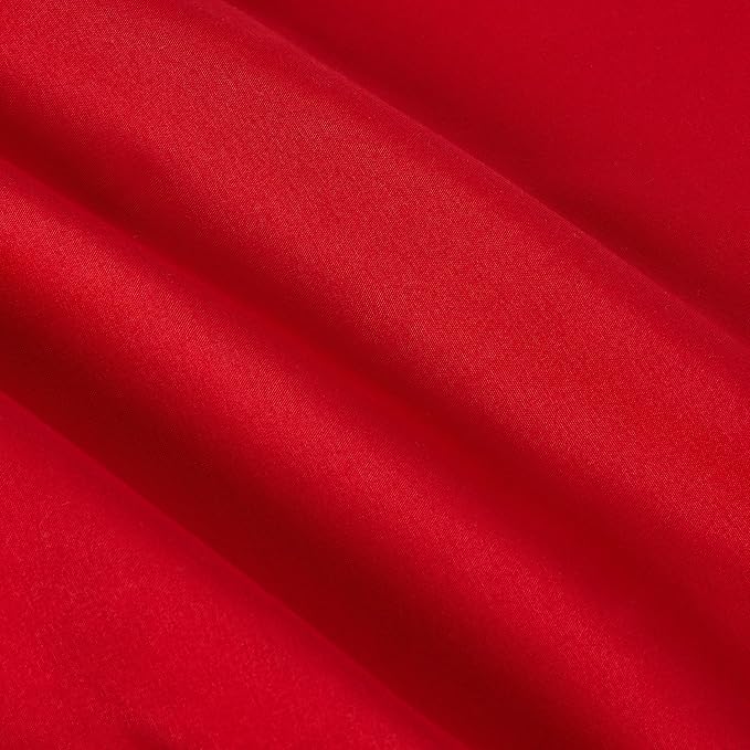 Amazon Basics 2-Piece Microfiber Kid's Comforter and Pillow Sham Set, All Seasons, Twin, Red, Solid