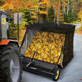 Garvee 50 in Lawn Sweeper Tow Behind, 26 cu.ft. Large Pull Behind Grass Sweeper, Heavy Duty Leaf & Grass Collector with Dumping Rope Design, Adjustable Sweeping Height for Picking Up Debris & Grass