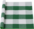 uxcell Buffalo Check Rug,Plaid Outdoor Rug,Layered Door Mat,Cotton Gingham Rugs,Floor Mat for Front Porch/Runner/Bedroom/Kitchen/Farmhouse 35"x24" Green & White