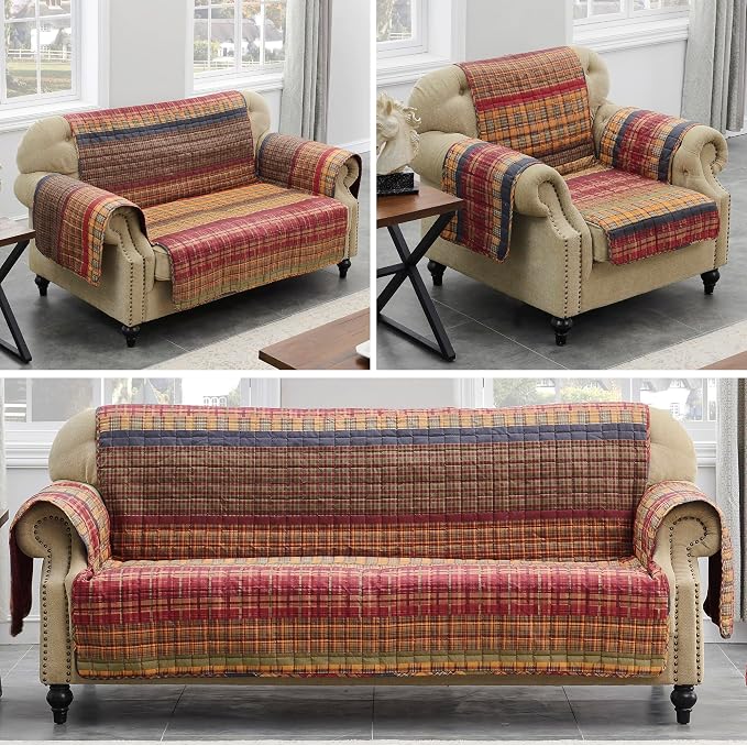 Greenland Home Fashions Gold Rush Reversible Slipcover - Furniture Protector - Arm Chair