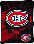 Northwest NHL Montreal Canadiens Unisex-Adult Micro Raschel Throw Blanket, 46" x 60", Ice Dash