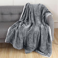 Elegant Comfort Reversible, Solid Sherpa Throw Blanket, All-Season Blanket- Super Soft, Cozy and Plush- Decorative Throw, Perfect for Lounging, 50 x 60 inches, Sherpa Throw Gray