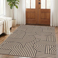 GarveeHome Rainbow Easy Jute Rug 4x6 Washable Abstract Non Slip Living Room Ultra-Thin Bedroom Rug, Non Skid Backing Non Shedding Accent Carpet for Dining Room Office