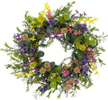 Puleo International 24" Artificial Eucalyptus Floral Spring Door Wreath with Berries, Multicolor