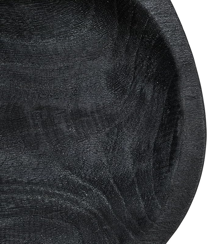 Bloomingville Hand-Carved Paulownia Wood Bowl, Black