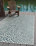 Unique Loom Jill Zarin Outdoor Collection Area Rug - Cape Town (13' Square, Teal/ Ivory)