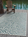 Unique Loom Jill Zarin Outdoor Collection Area Rug - Cape Town (10' 8" Square, Teal/ Ivory)