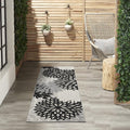 Nourison Home Aloha Indoor/Outdoor Black White 2'3'' x 8' Area-Rug, Tropical, Botanical, Easy-Cleaning, Non Shedding, Bed Room, Living Room, Dining Room, Deck, Backyard, Patio (2x8)