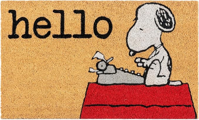 Gertmenian Peanuts Snoopy Coir Doormat - 2x3 Welcome Mat (2-Pack), Ideal for High Traffic Areas in Front Door, Garage, Entryway - Welcome, 80022