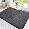 PURRUGS Dirt Trapping Door Mat 32" x 47", Non-Slip Machine Washable Entry Rug, Entrance Mat, Indoor Front Door Mat, Super Absorbent Entryway Rug for Muddy Shoes & Paws, Heathered Charcoal