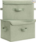 GRANNY SAYS Storage Bins with Lids, Decorative Storage Boxes, Clothes Stoarge Bins, Shelf Baskets, Closet Storage Bins for Clothing, Collapsible Storage and Organization, Sage Green, Large, 2-Pack