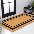 JONATHAN Y Natural Coir Indoor/Outdoor Area Rug 3X4 Natural/Black Border, Peater Classic Casual Commerical Doormat Ideal for Door Entrance, Patio, Porch, Backyard, Garages NRF107A-34