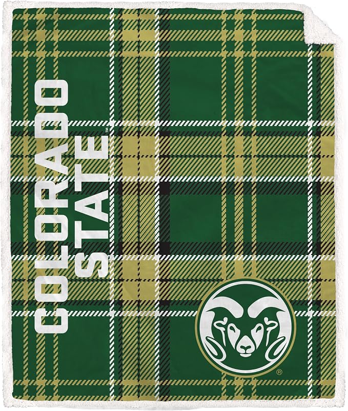 NCAA Colorado State Rams Playmaker Plaid Ultra Cozy Sherpa Throw